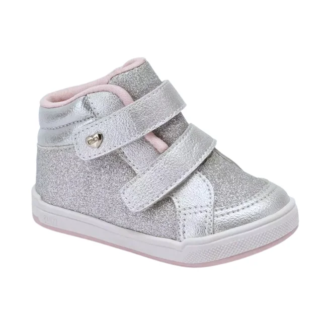 Tênis Botinha Infantil Feminino com Glitter Fino Moon Baby em